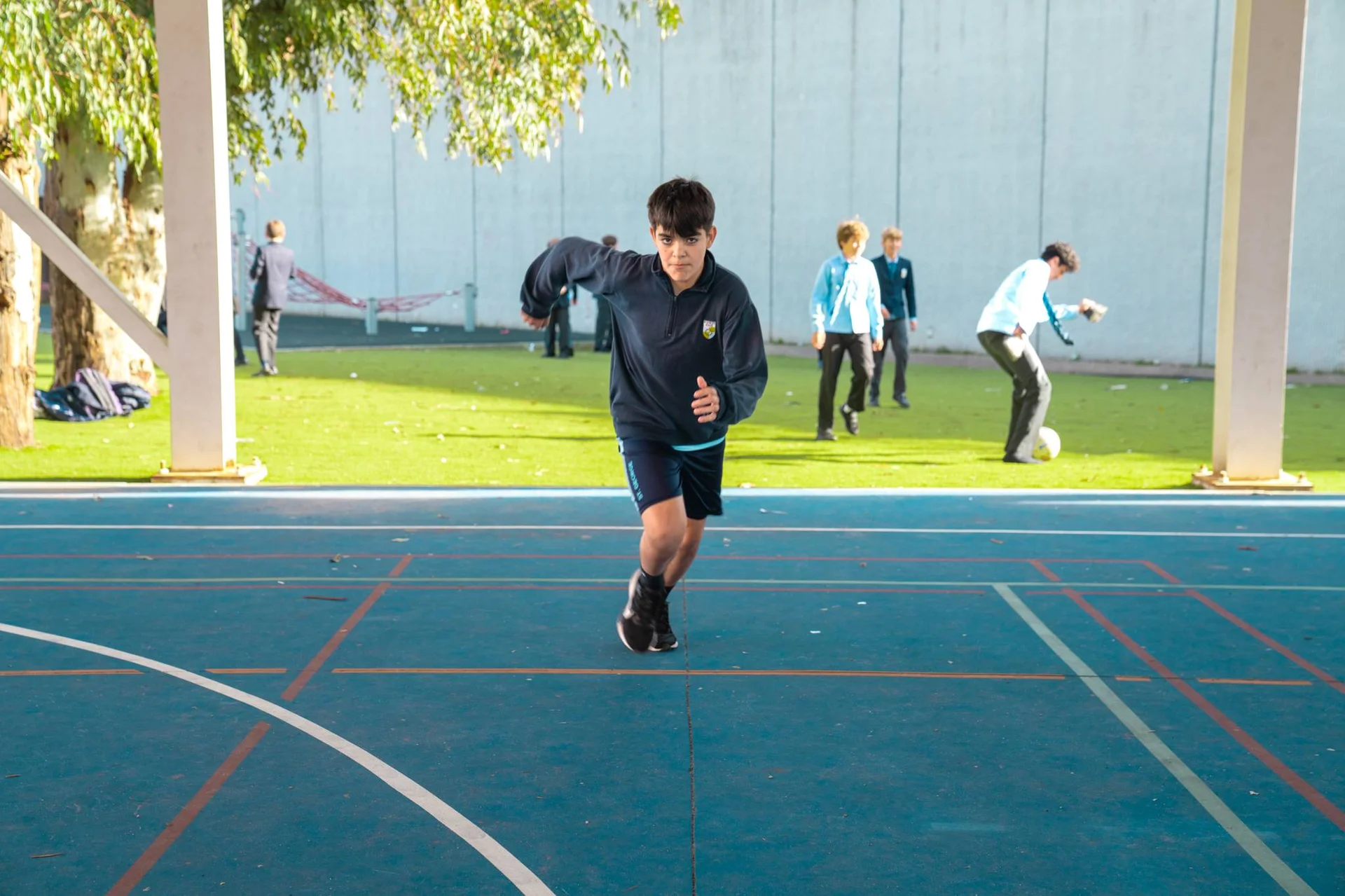 Student running 
