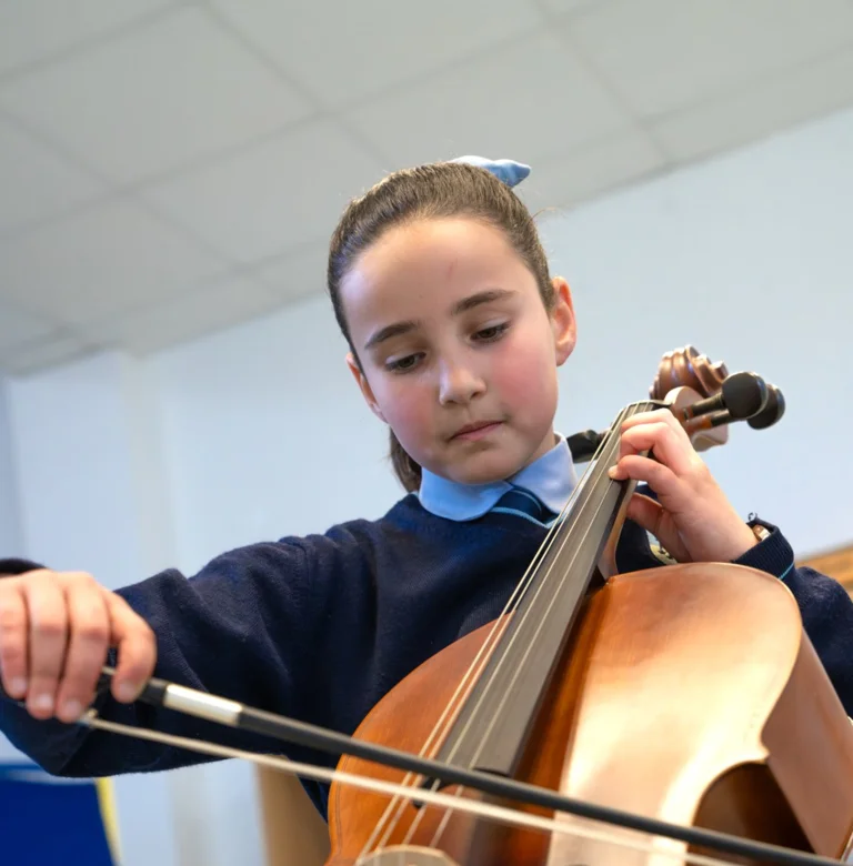 Student playing cello