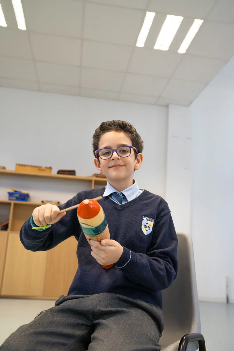 Student plays an instrument