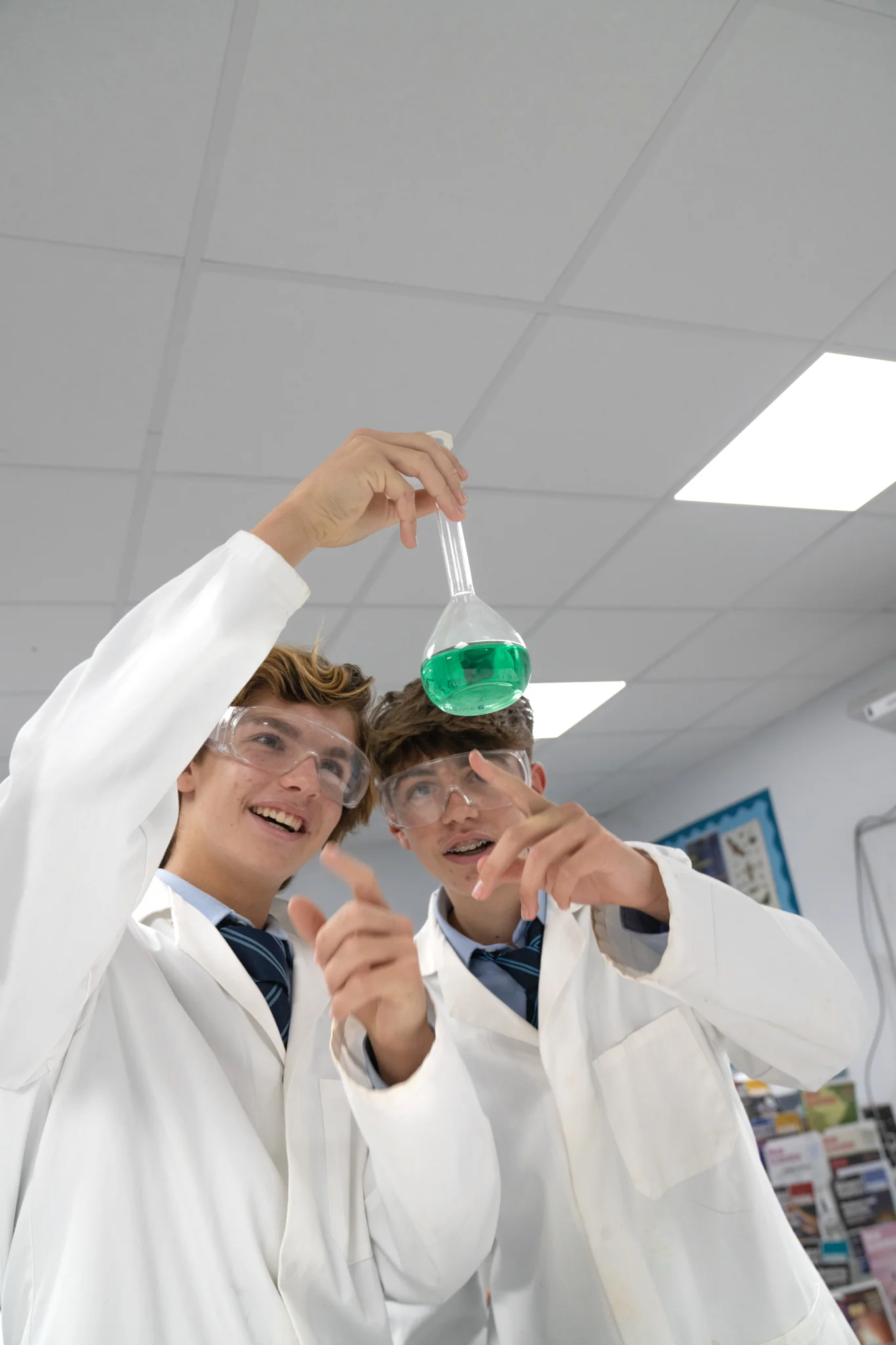 Students during chemistry class