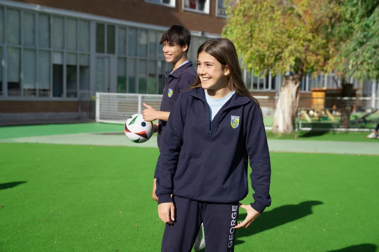 Girl in soccer field