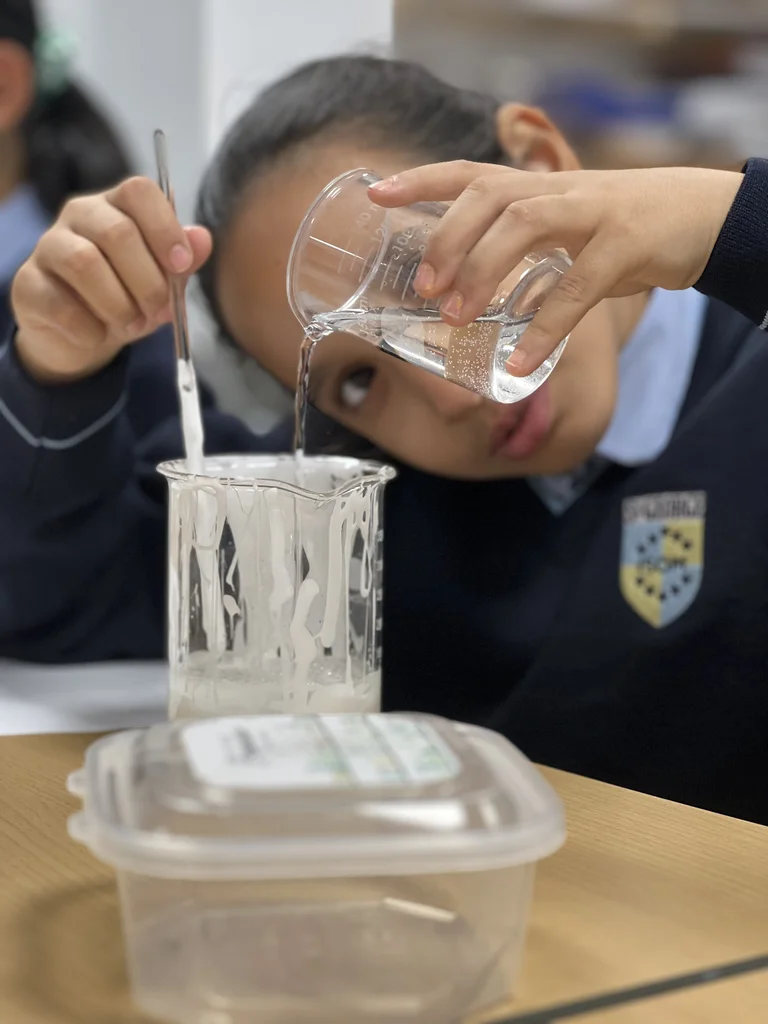 Student during chemistry lesson
